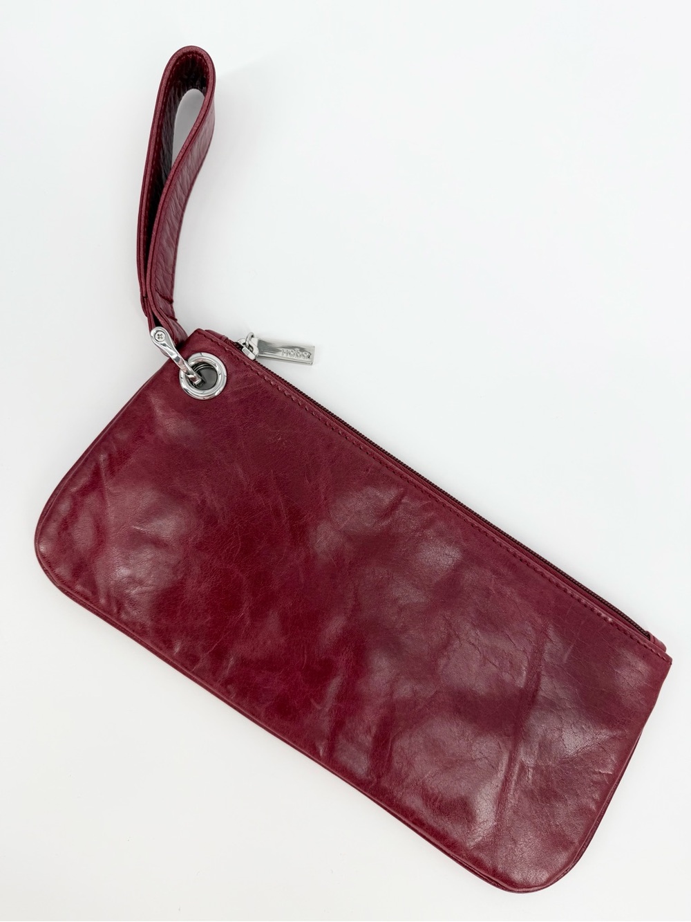 HOBO Leather Long Wristlet Clutch Red